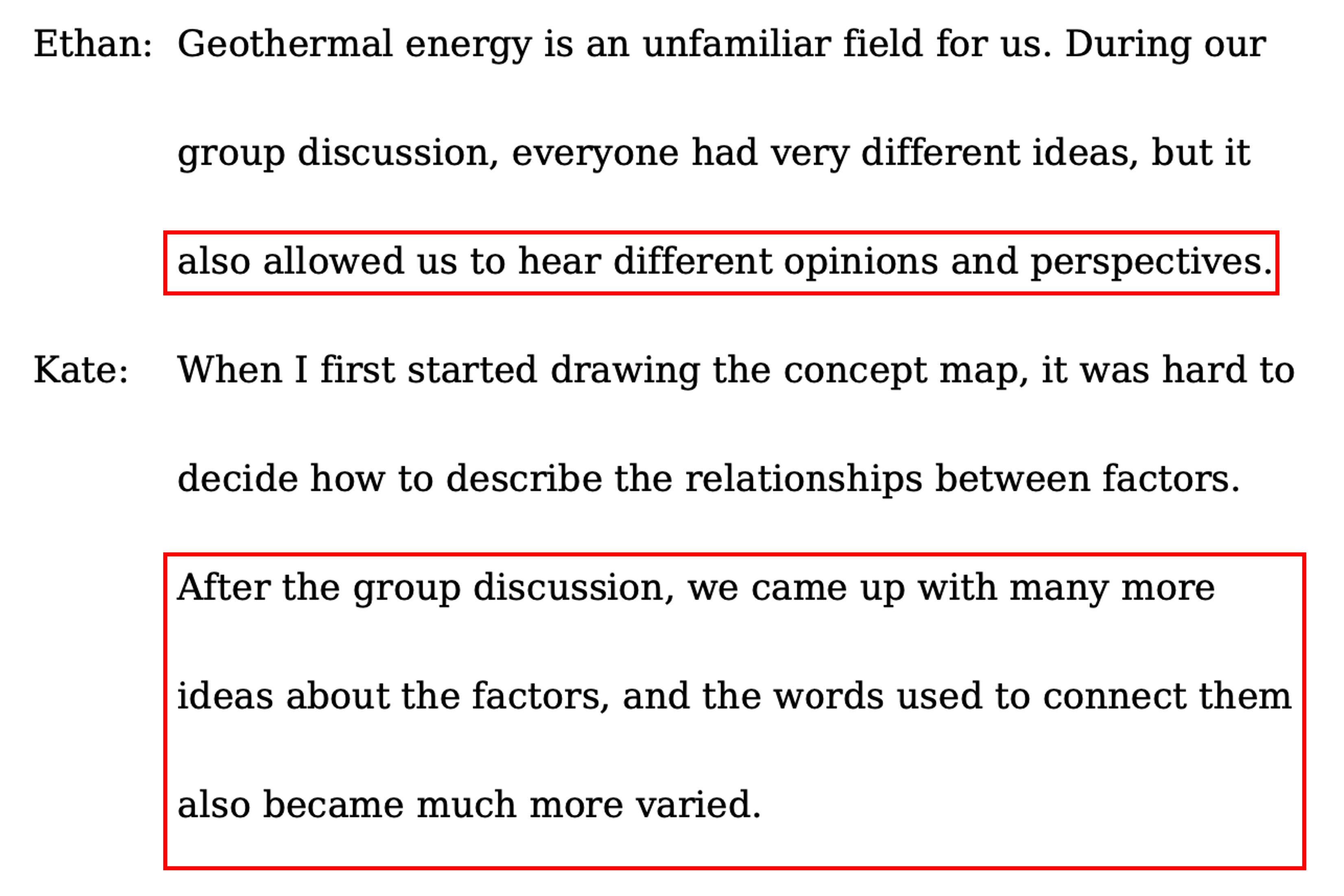 Student collaboration interview results